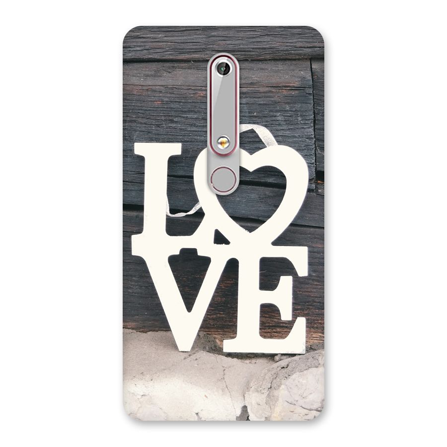 Wood Love Lock Back Case for Nokia 6.1