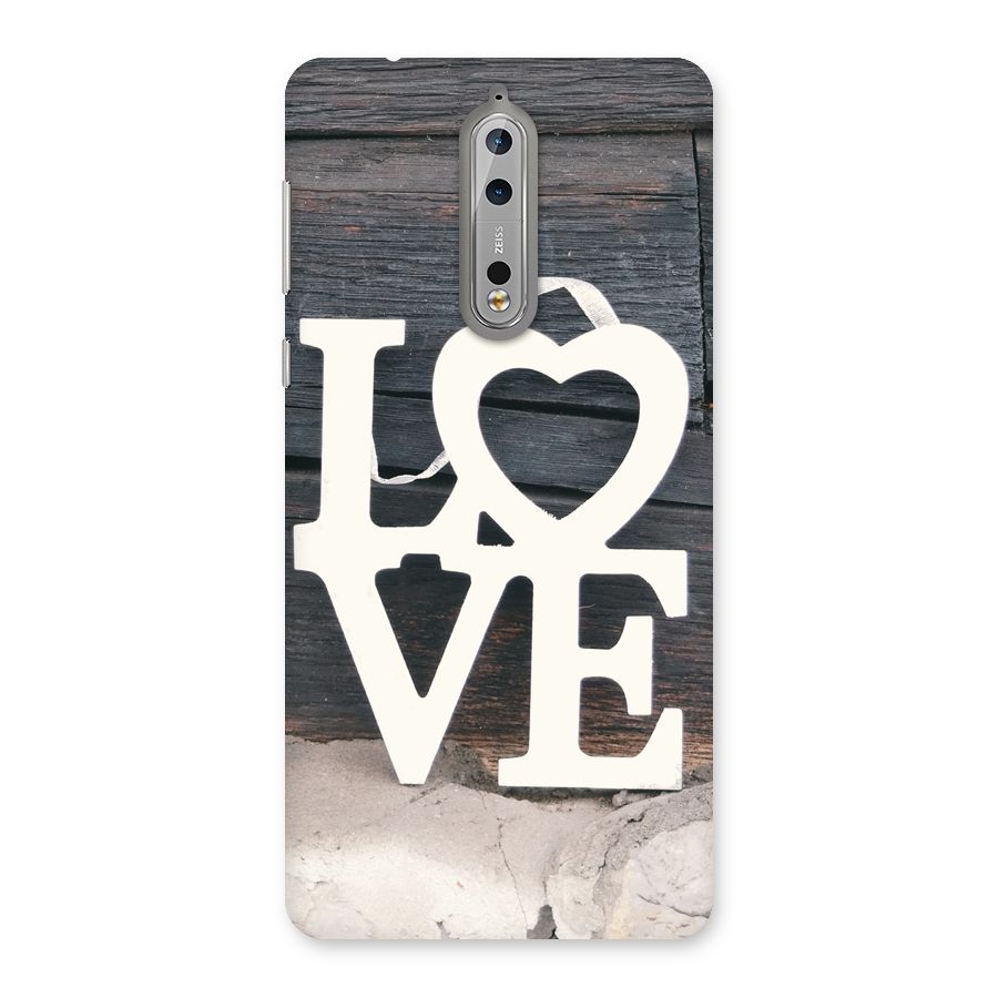 Wood Love Lock Back Case for Nokia 8