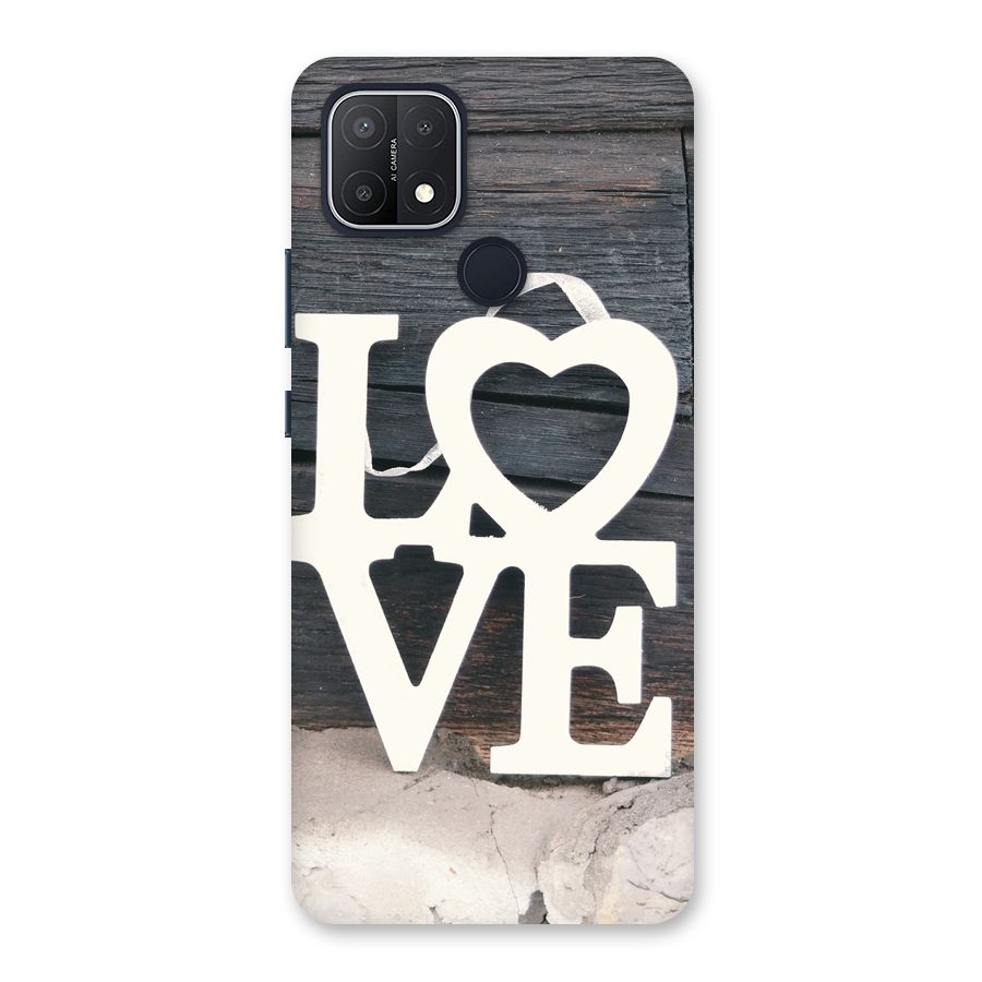 Wood Love Lock Back Case for Oppo A15s