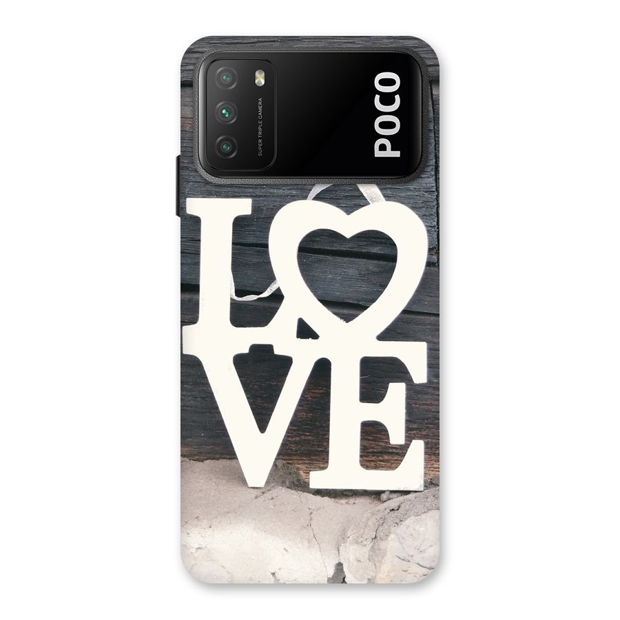 Wood Love Lock Back Case for Poco M3