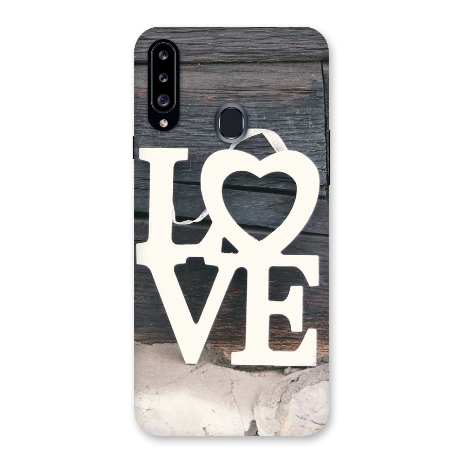 Wood Love Lock Back Case for Samsung Galaxy A20s