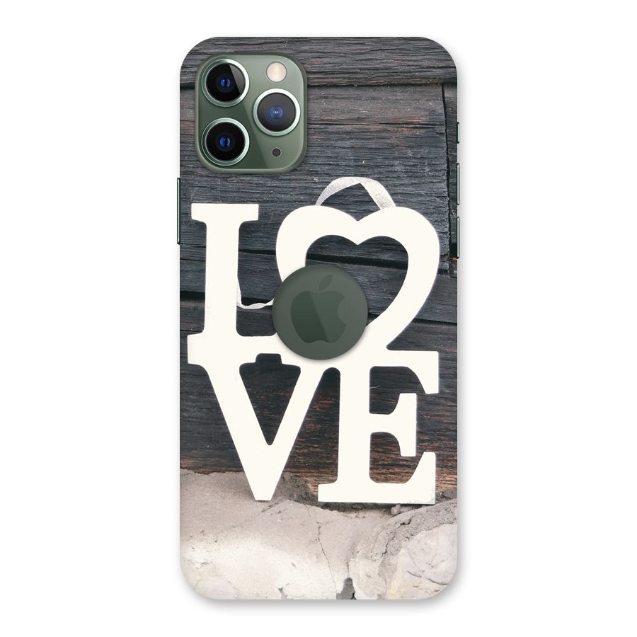 Wood Love Lock Back Case for iPhone 11 Pro Logo  Cut