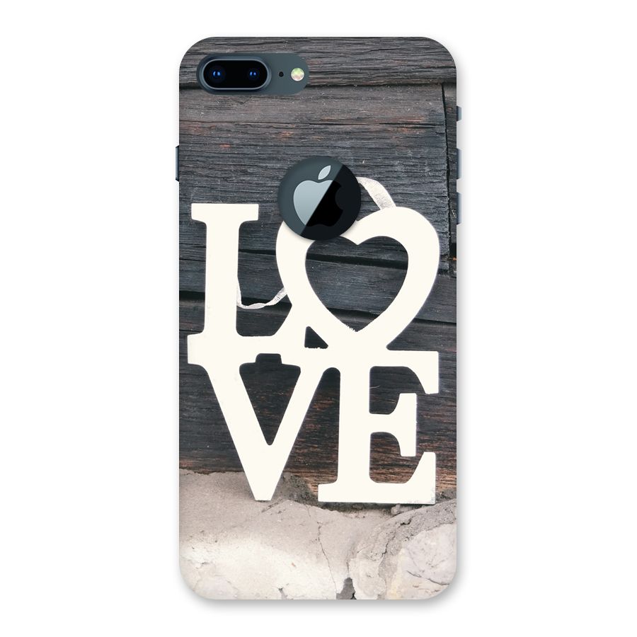 Wood Love Lock Back Case for iPhone 7 Plus Logo Cut