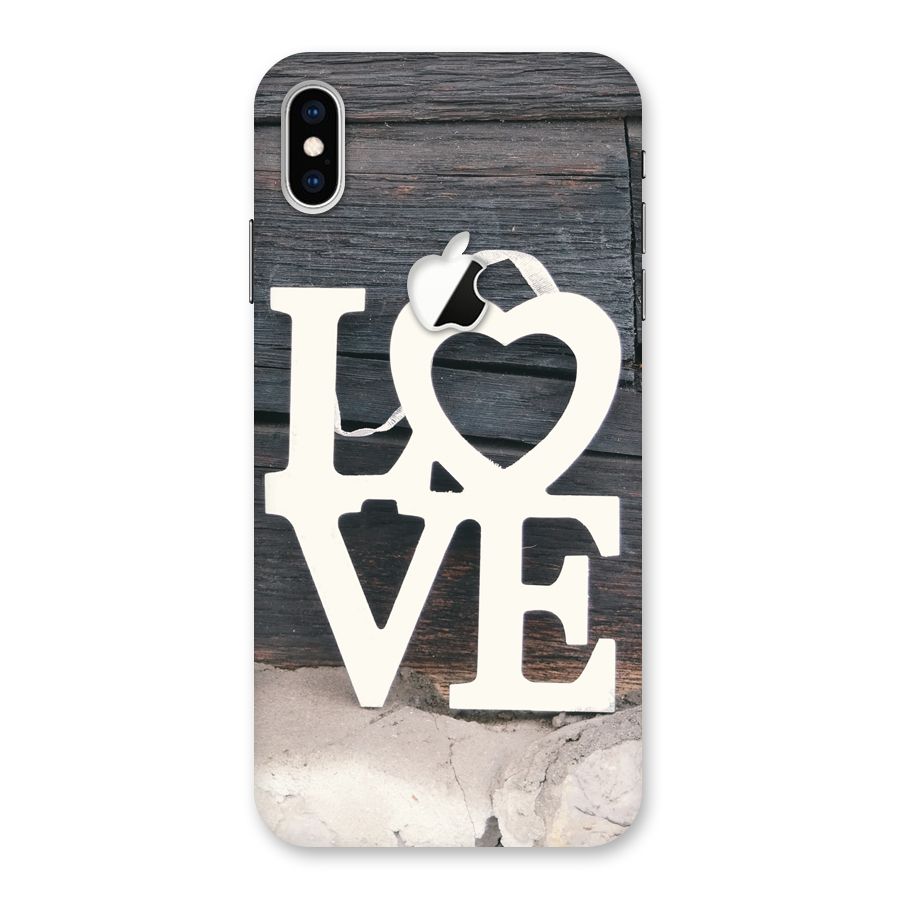 Wood Love Lock Back Case for iPhone XS Max Apple Cut