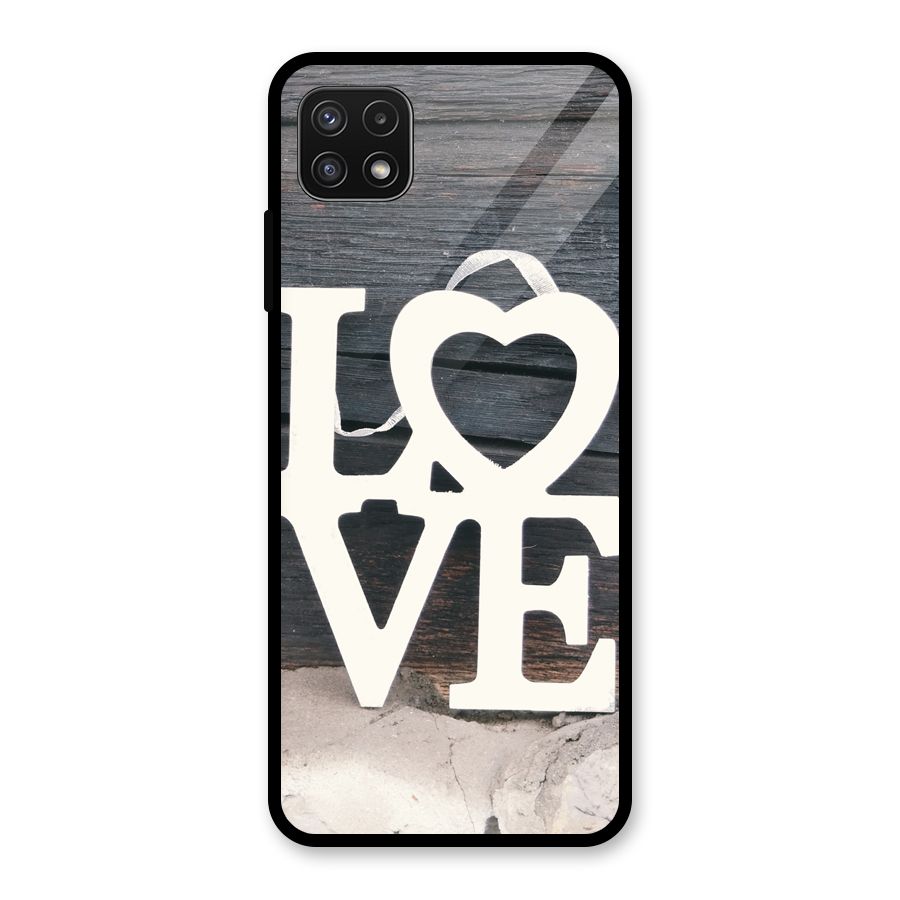 Wood Love Lock Glass Back Case for Galaxy A22 5G