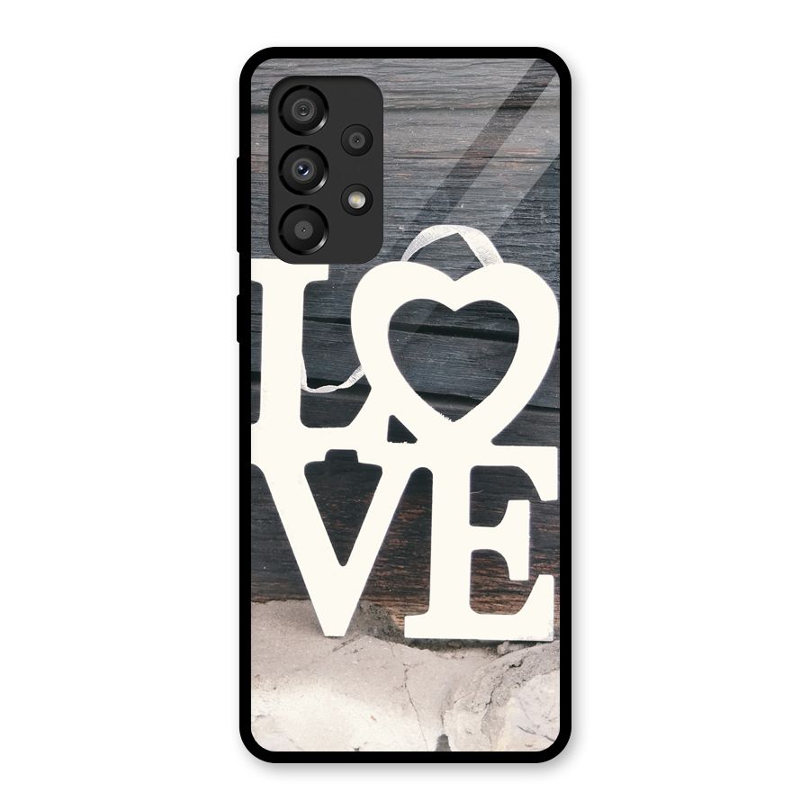 Wood Love Lock Glass Back Case for Galaxy A33 5G