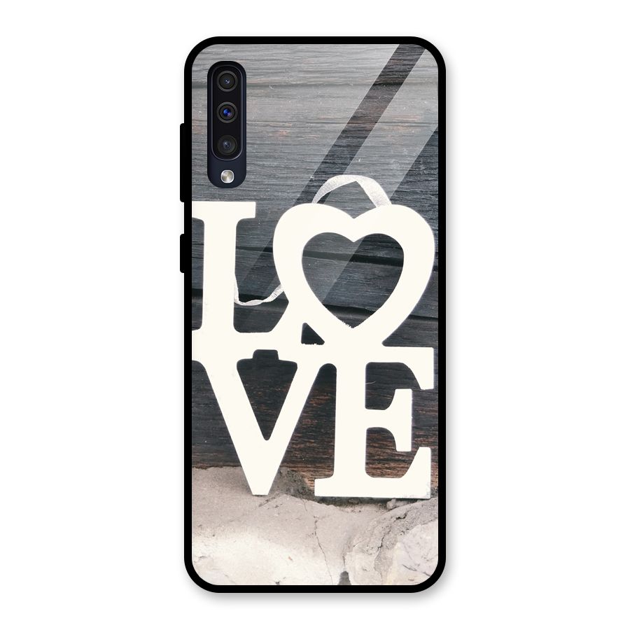 Wood Love Lock Glass Back Case for Galaxy A50