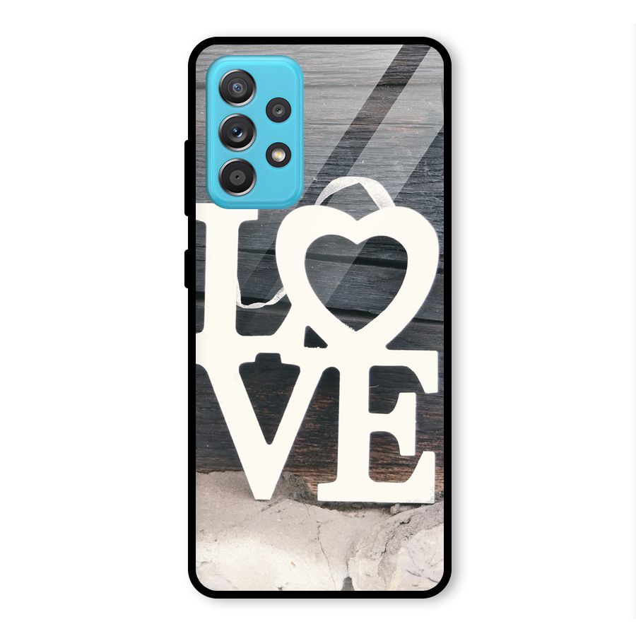 Wood Love Lock Glass Back Case for Galaxy A52