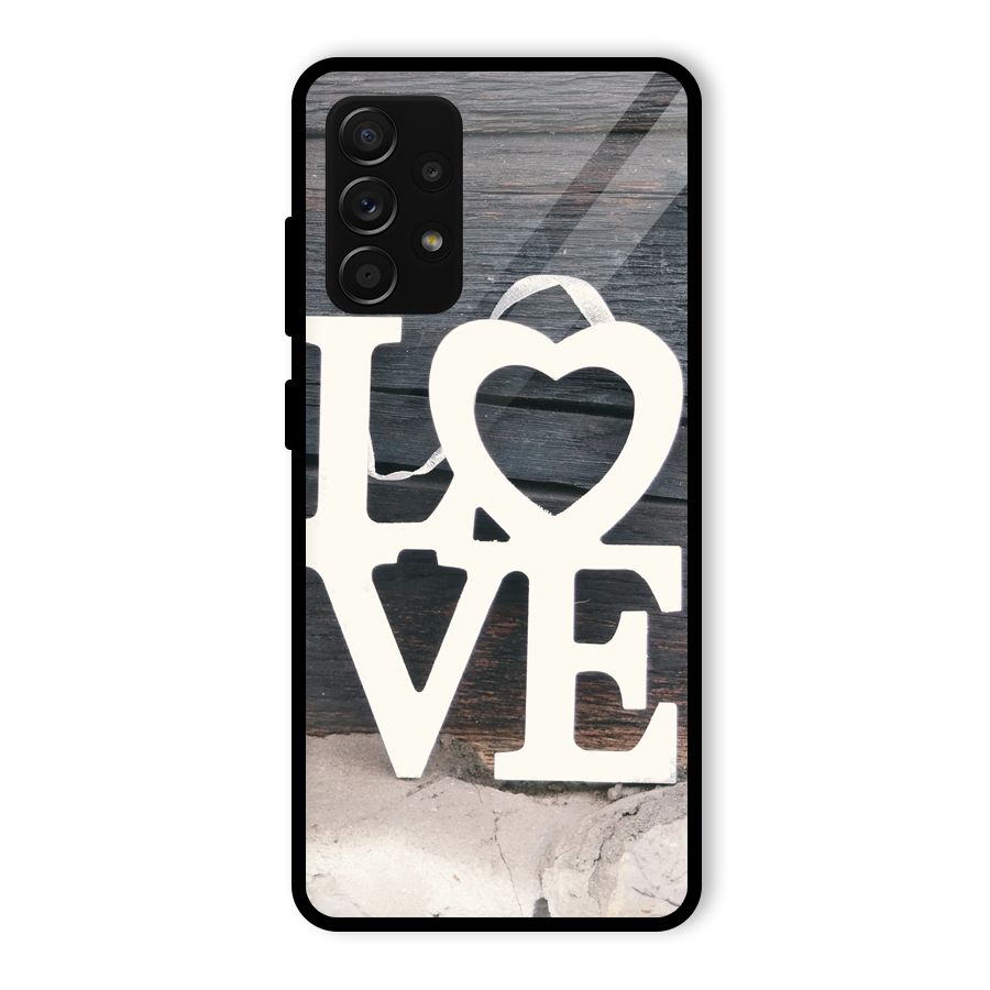 Wood Love Lock Glass Back Case for Galaxy A53 5G