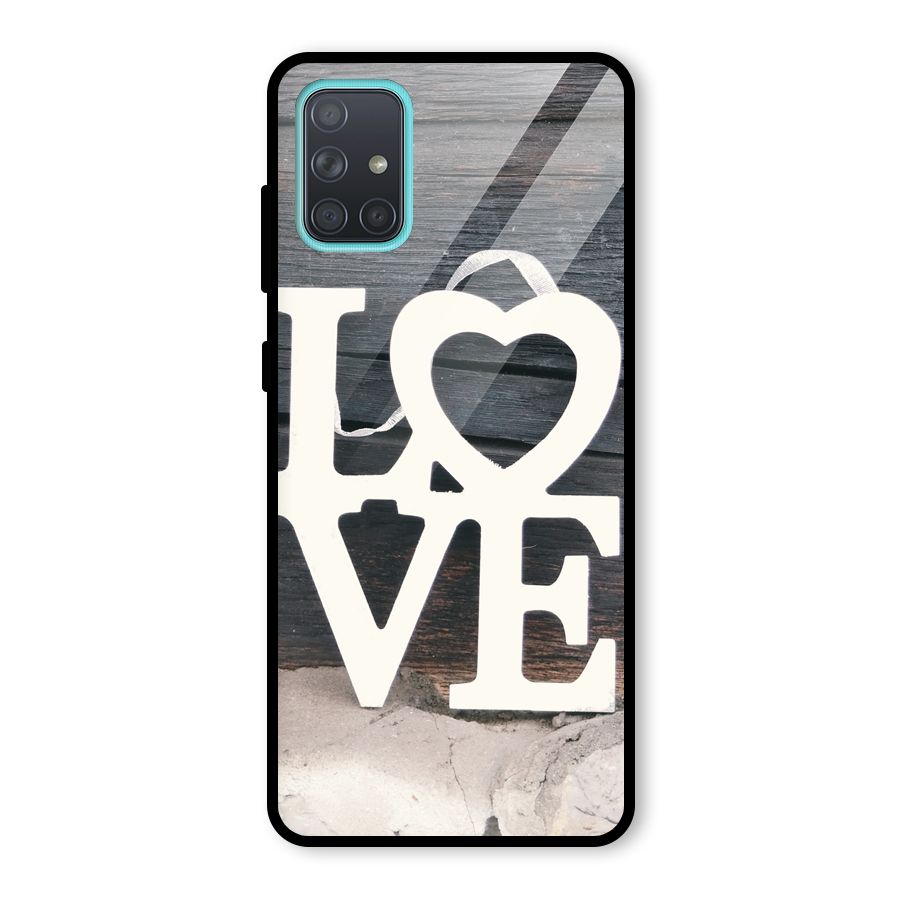 Wood Love Lock Glass Back Case for Galaxy A71