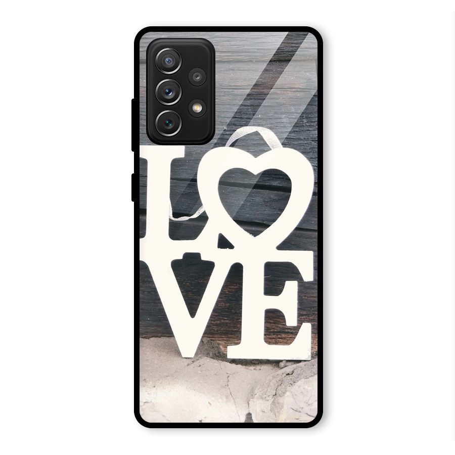 Wood Love Lock Glass Back Case for Galaxy A72