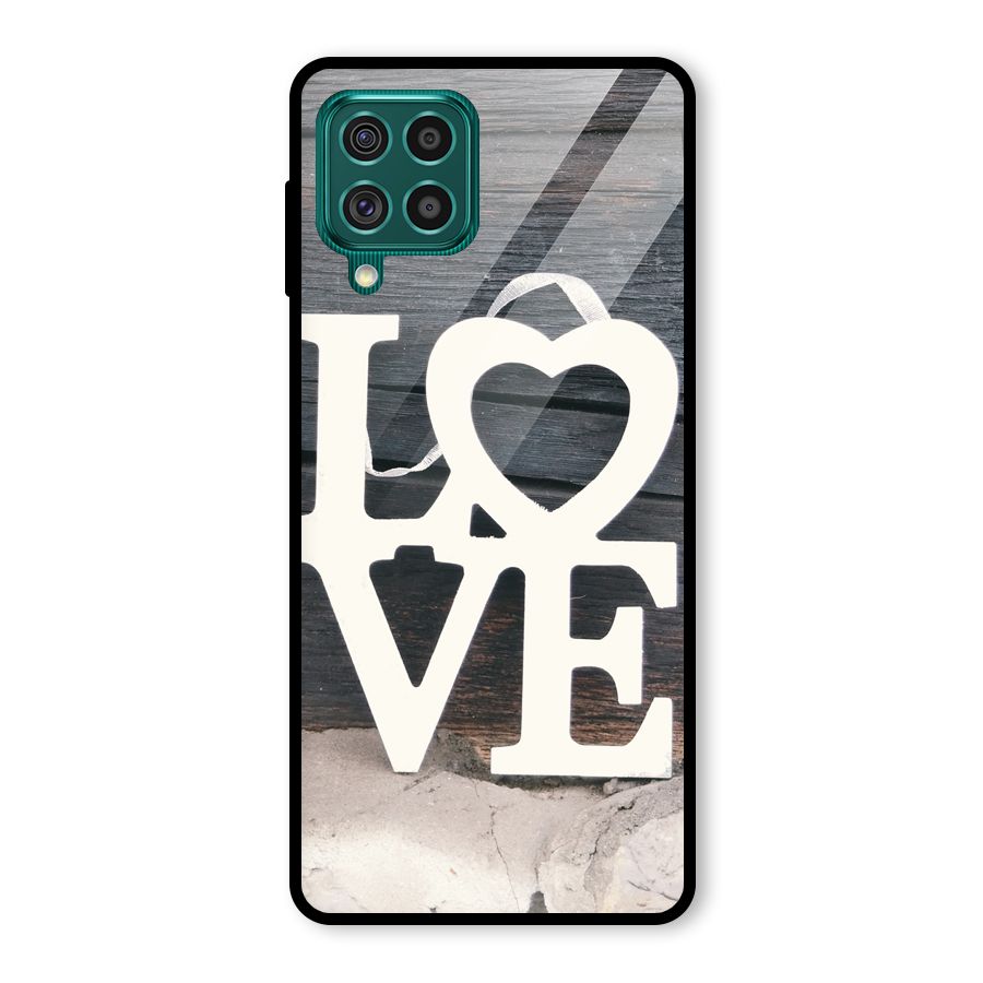 Wood Love Lock Glass Back Case for Galaxy F62