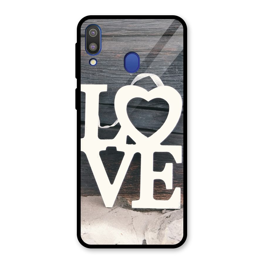 Wood Love Lock Glass Back Case for Galaxy M20