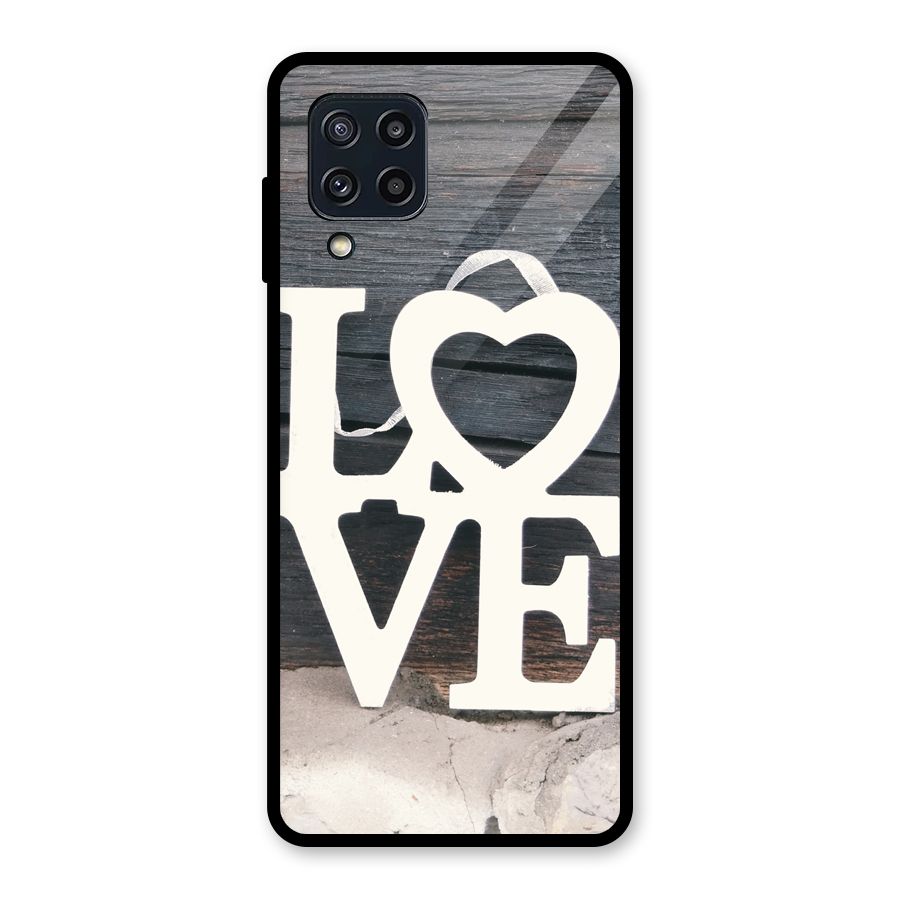 Wood Love Lock Glass Back Case for Galaxy M32