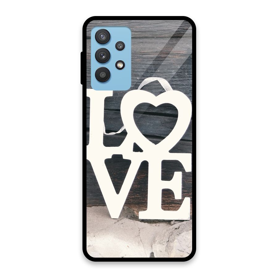 Wood Love Lock Glass Back Case for Galaxy M32 5G