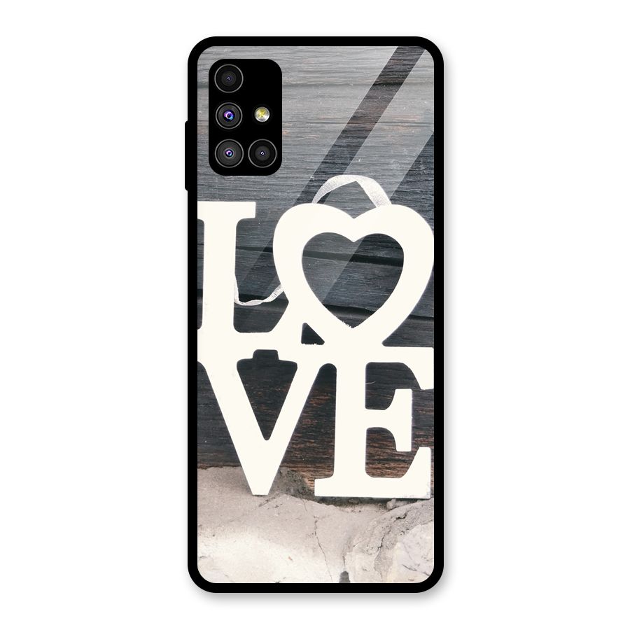 Wood Love Lock Glass Back Case for Galaxy M51