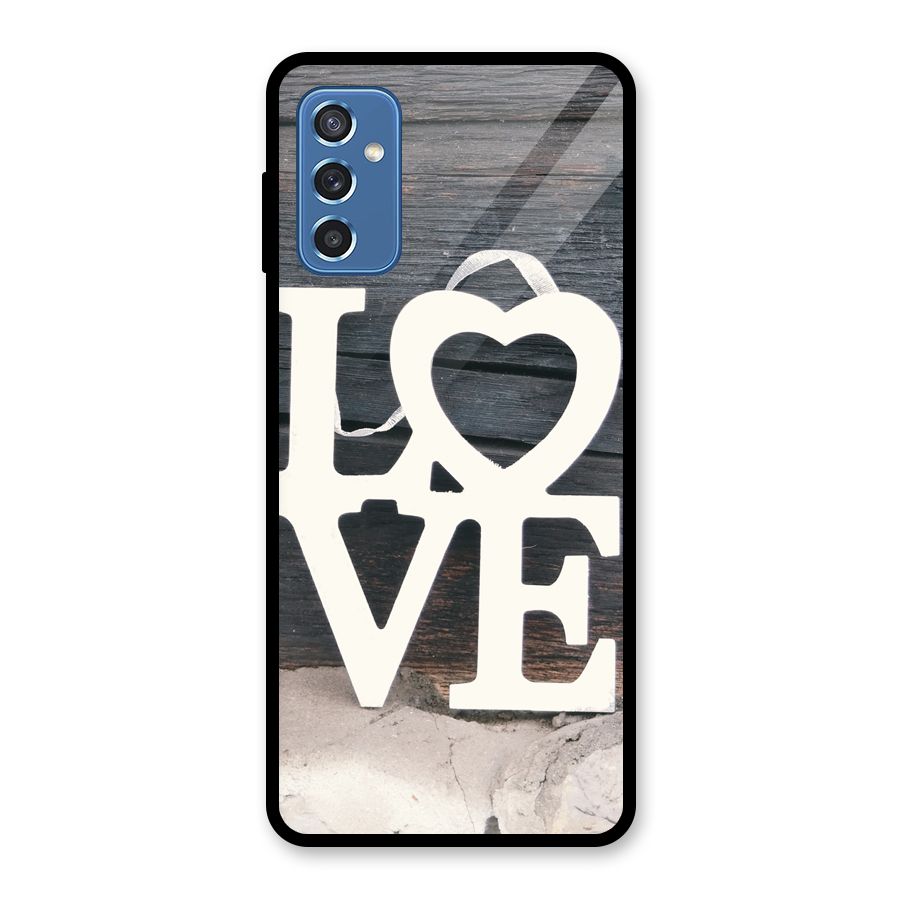 Wood Love Lock Glass Back Case for Galaxy M52 5G