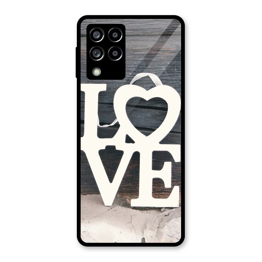 Wood Love Lock Glass Back Case for Galaxy M53 5G