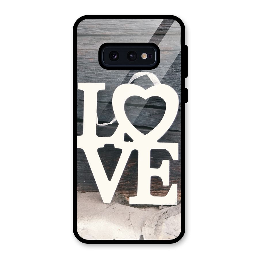 Wood Love Lock Glass Back Case for Galaxy S10e