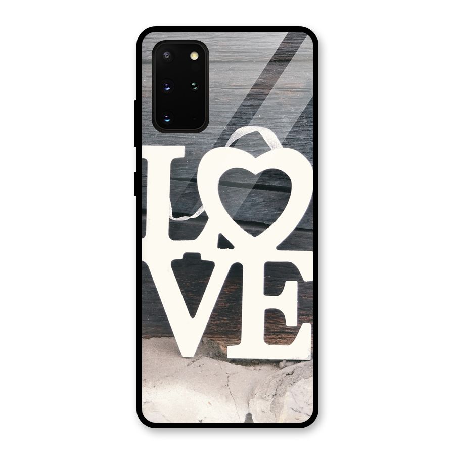 Wood Love Lock Glass Back Case for Galaxy S20 Plus