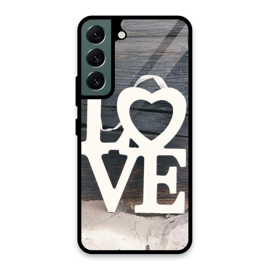 Wood Love Lock Glass Back Case for Galaxy S22 5G