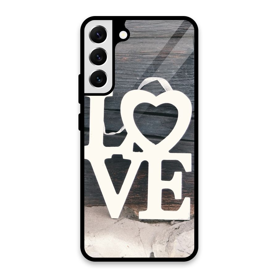 Wood Love Lock Glass Back Case for Galaxy S22 Plus 5G