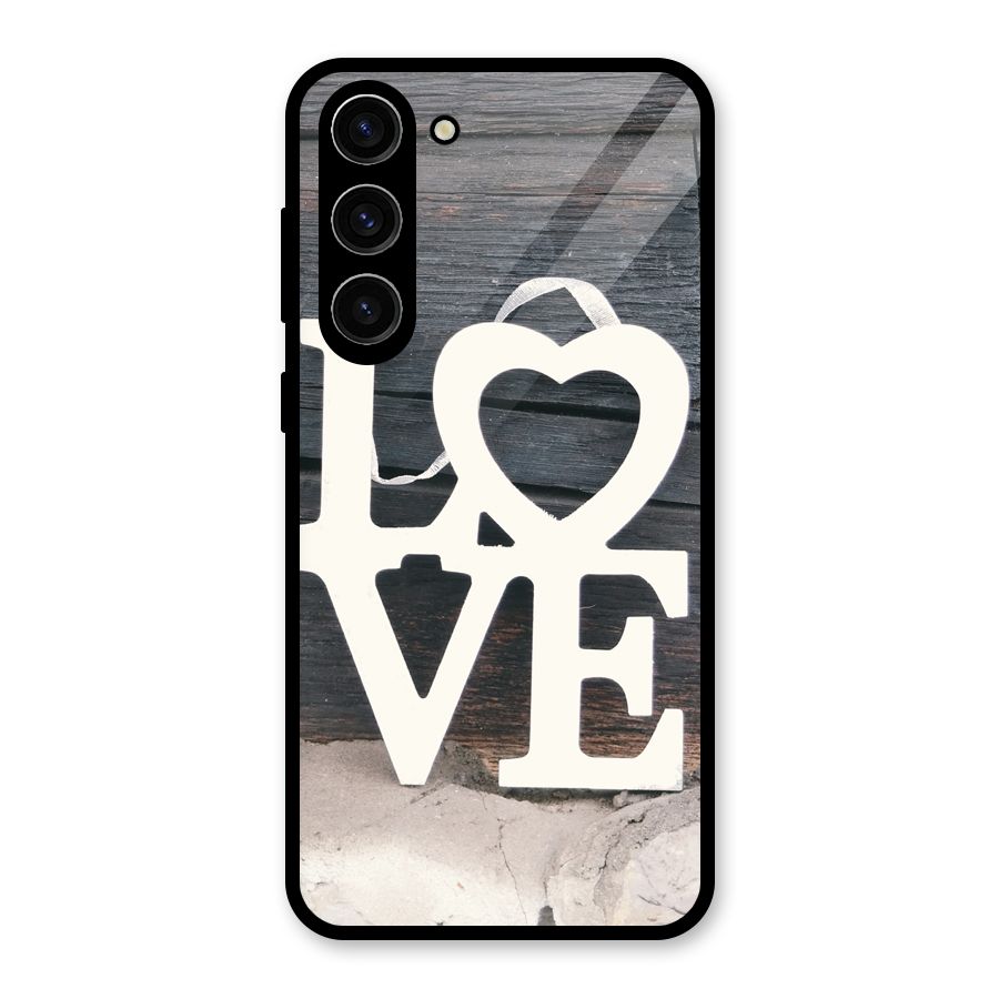Wood Love Lock Glass Back Case for Galaxy S23 Plus