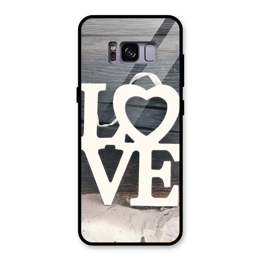 Wood Love Lock Glass Back Case for Galaxy S8