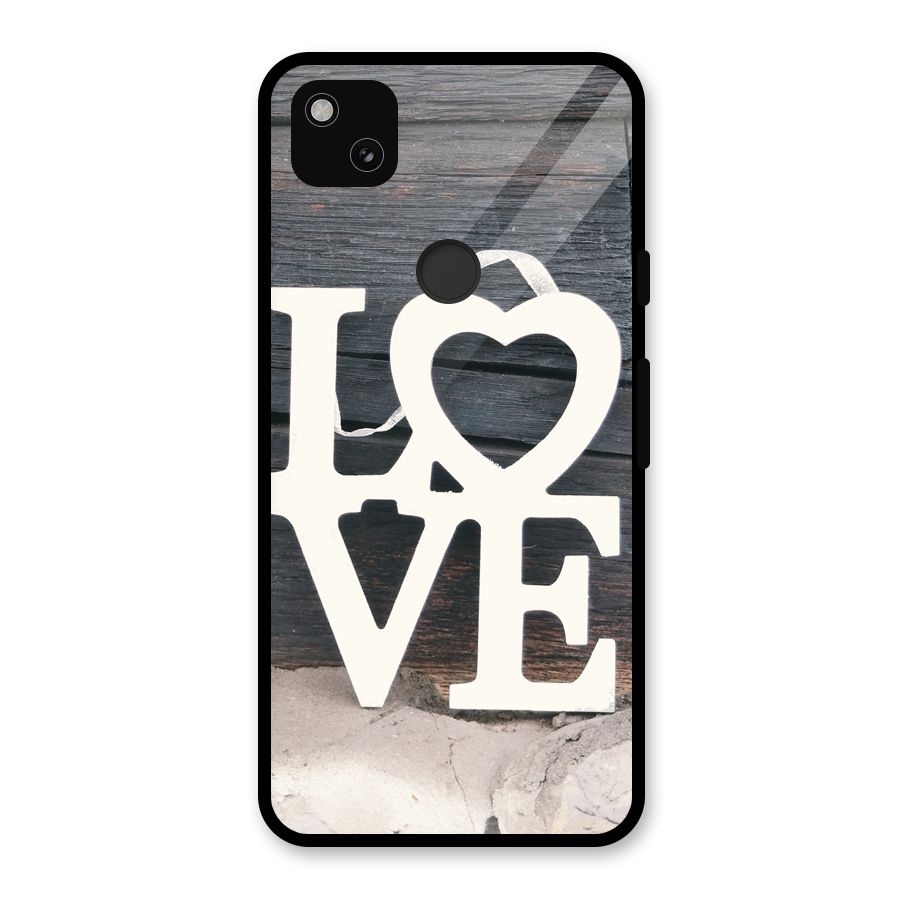 Wood Love Lock Glass Back Case for Google Pixel 4a
