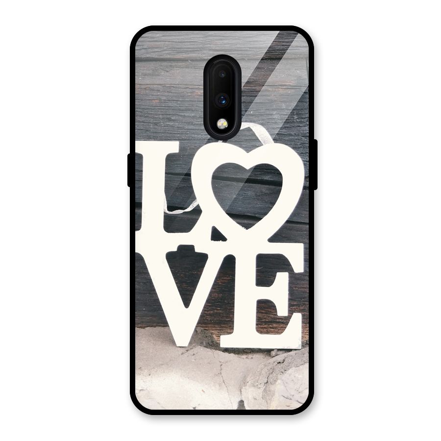 Wood Love Lock Glass Back Case for OnePlus 7