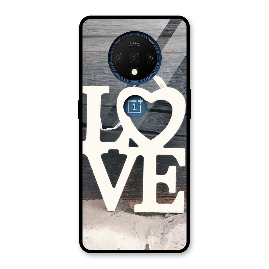 Wood Love Lock Glass Back Case for OnePlus 7T