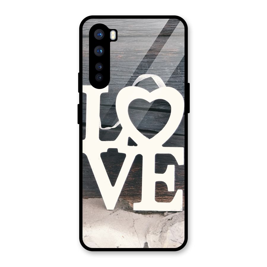Wood Love Lock Glass Back Case for OnePlus Nord