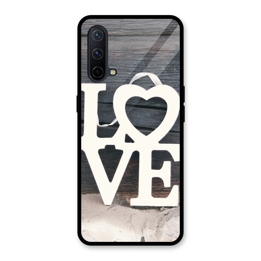 Wood Love Lock Glass Back Case for OnePlus Nord CE 5G