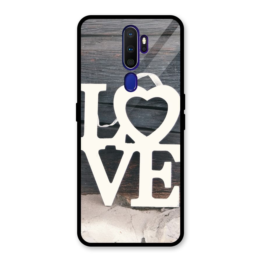 Wood Love Lock Glass Back Case for Oppo A9 (2020)