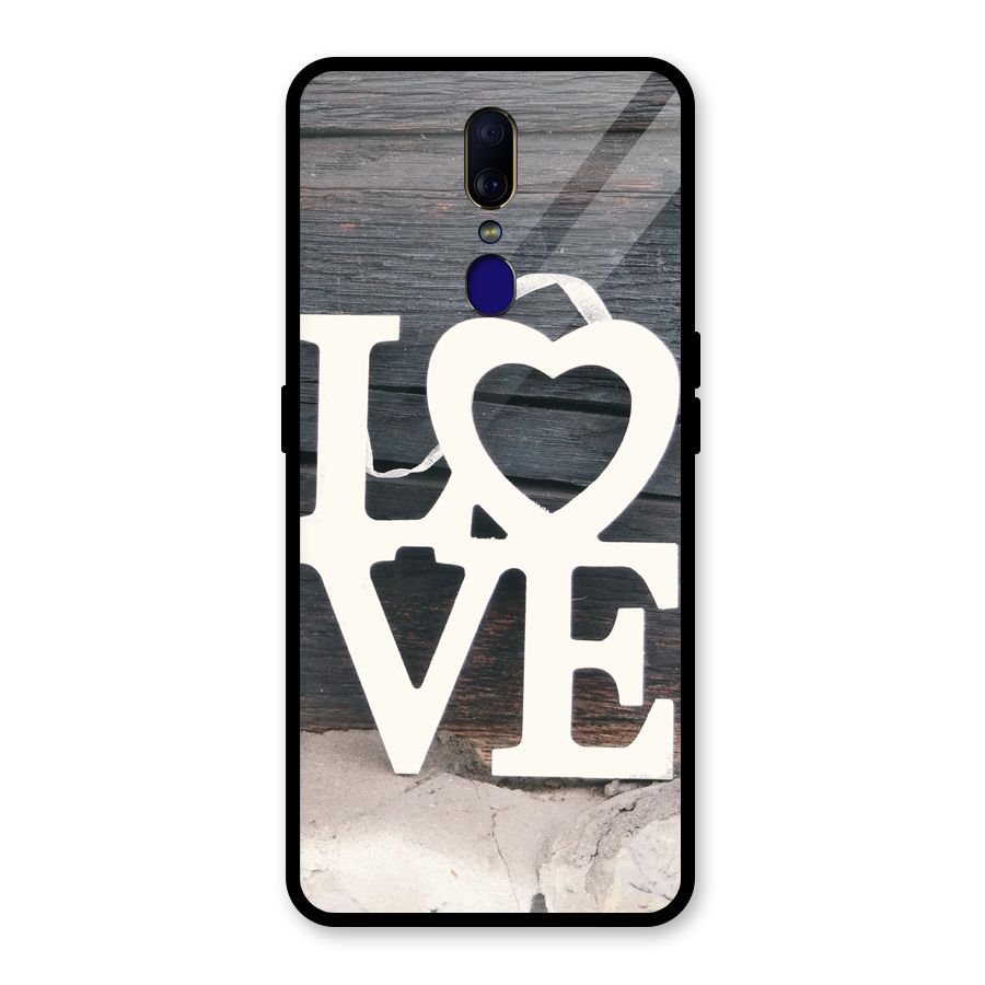 Wood Love Lock Glass Back Case for Oppo F11