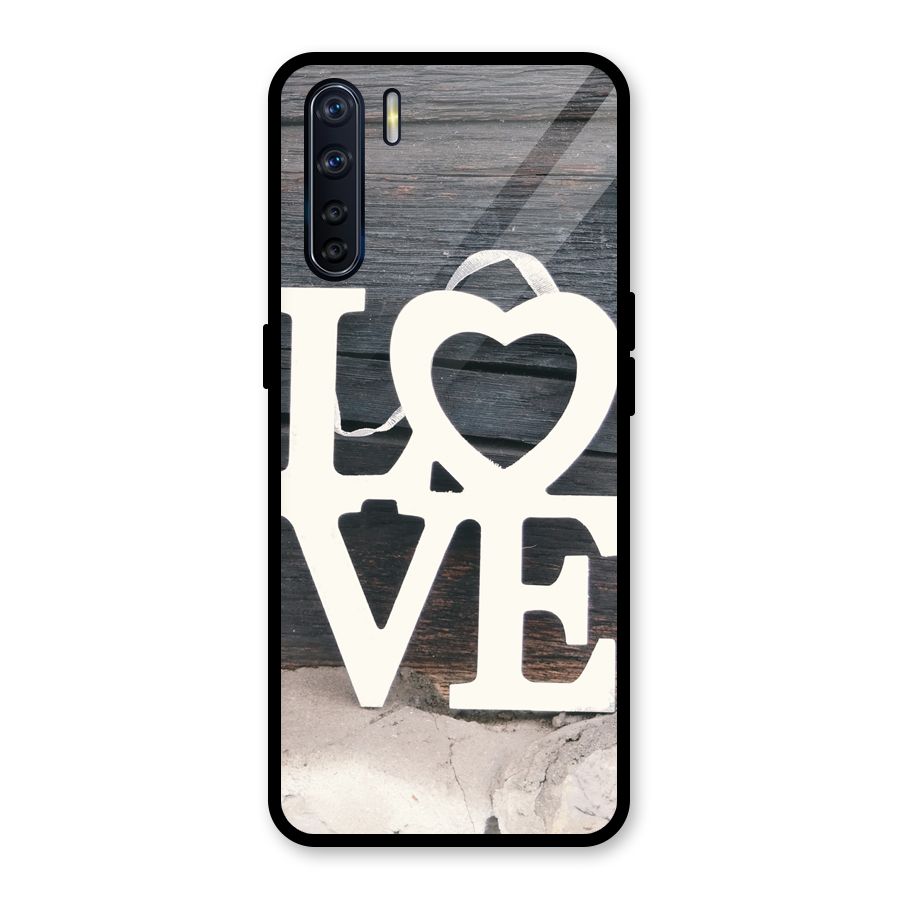 Wood Love Lock Glass Back Case for Oppo F15