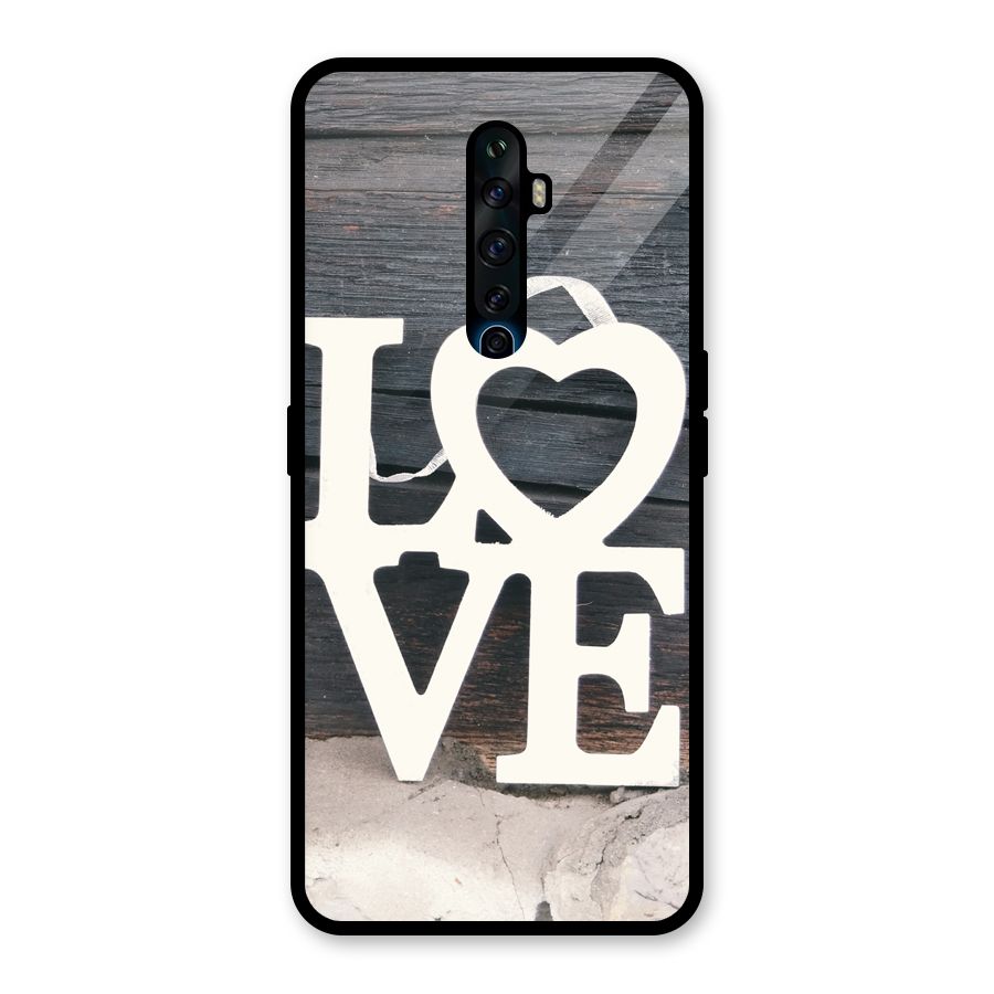 Wood Love Lock Glass Back Case for Oppo Reno2 Z
