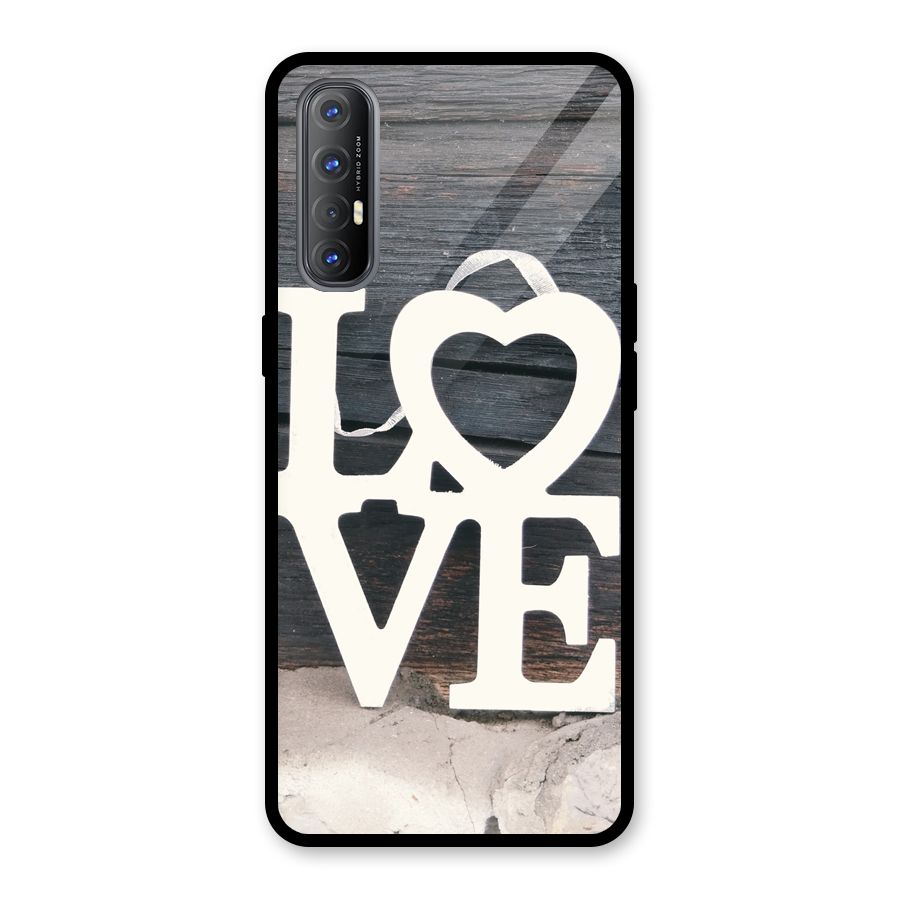 Wood Love Lock Glass Back Case for Oppo Reno3 Pro