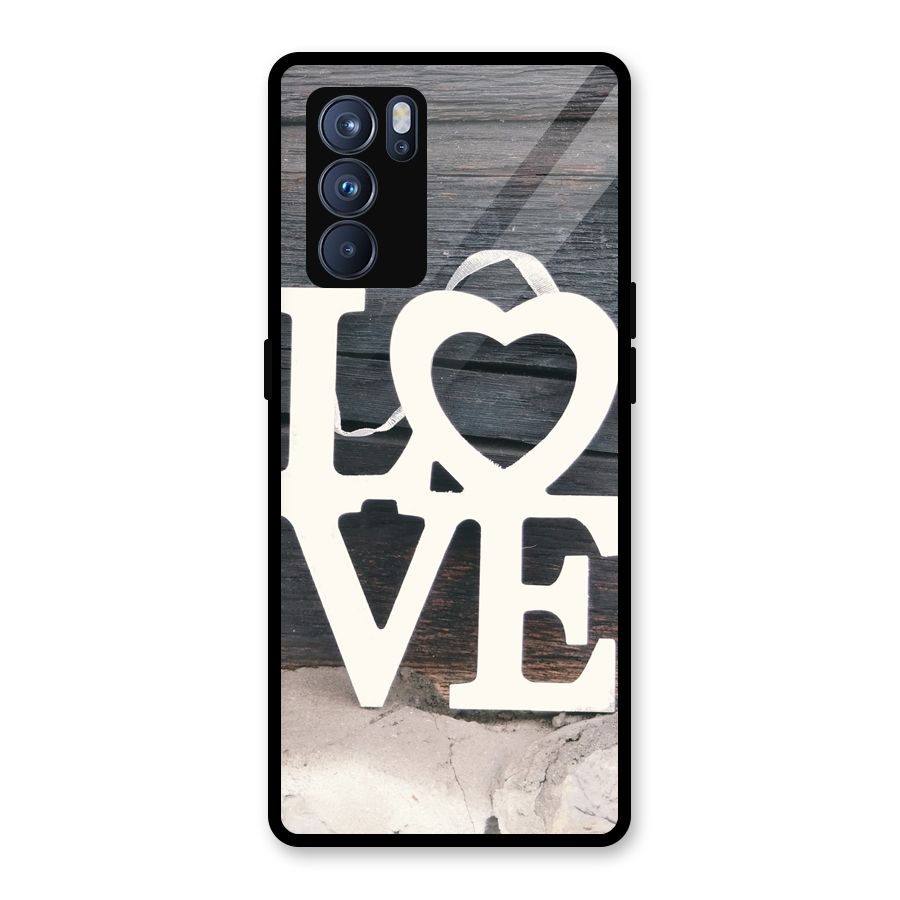 Wood Love Lock Glass Back Case for Oppo Reno6 Pro 5G