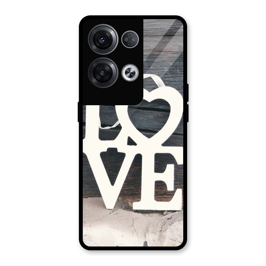Wood Love Lock Glass Back Case for Oppo Reno8 Pro 5G