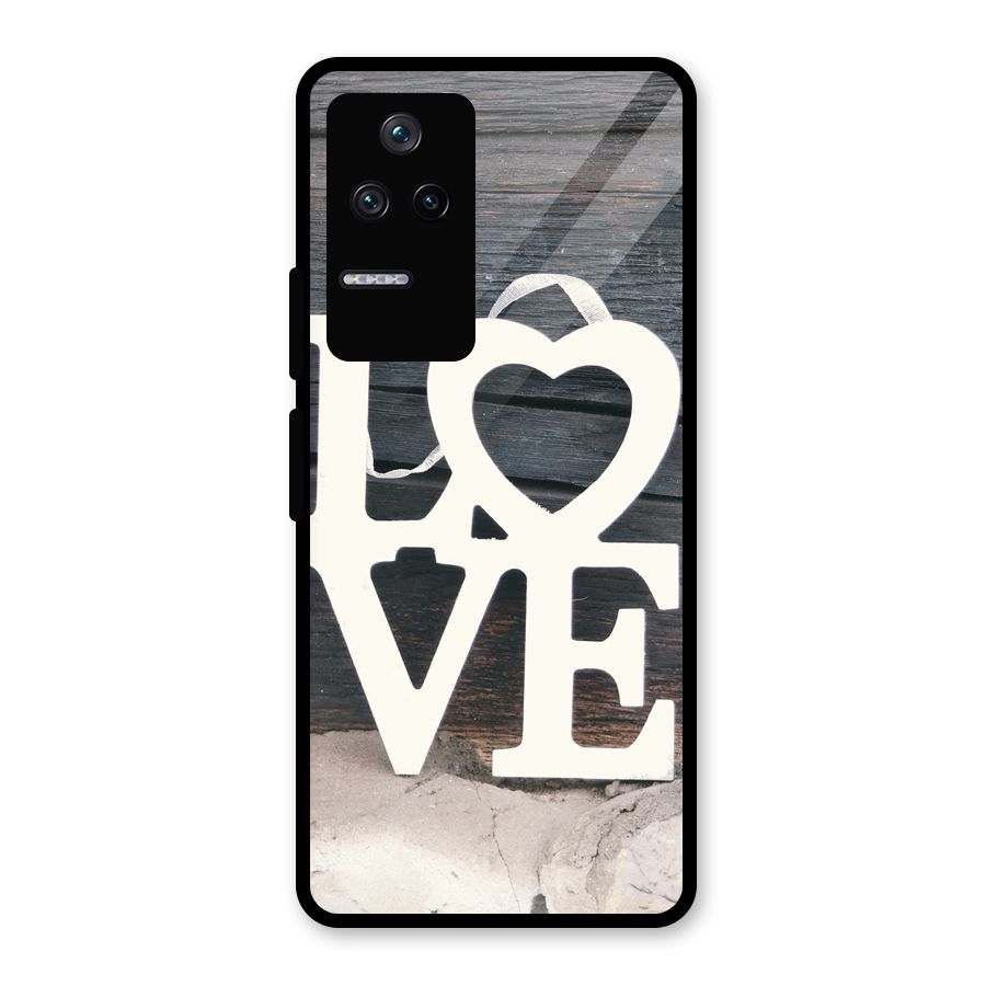 Wood Love Lock Glass Back Case for Poco F4 5G
