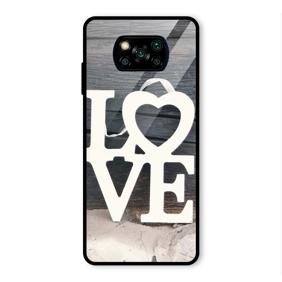 Wood Love Lock Glass Back Case for Poco X3 Pro