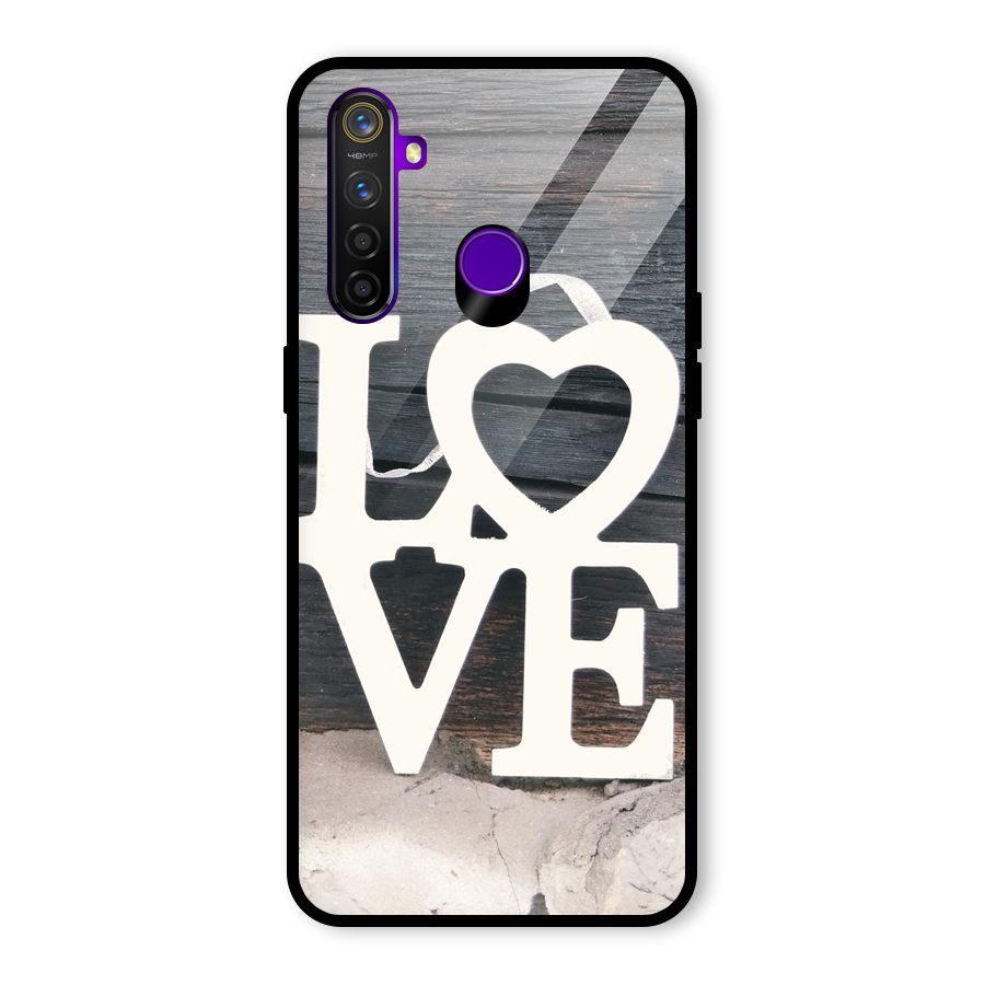 Wood Love Lock Glass Back Case for Realme 5 Pro