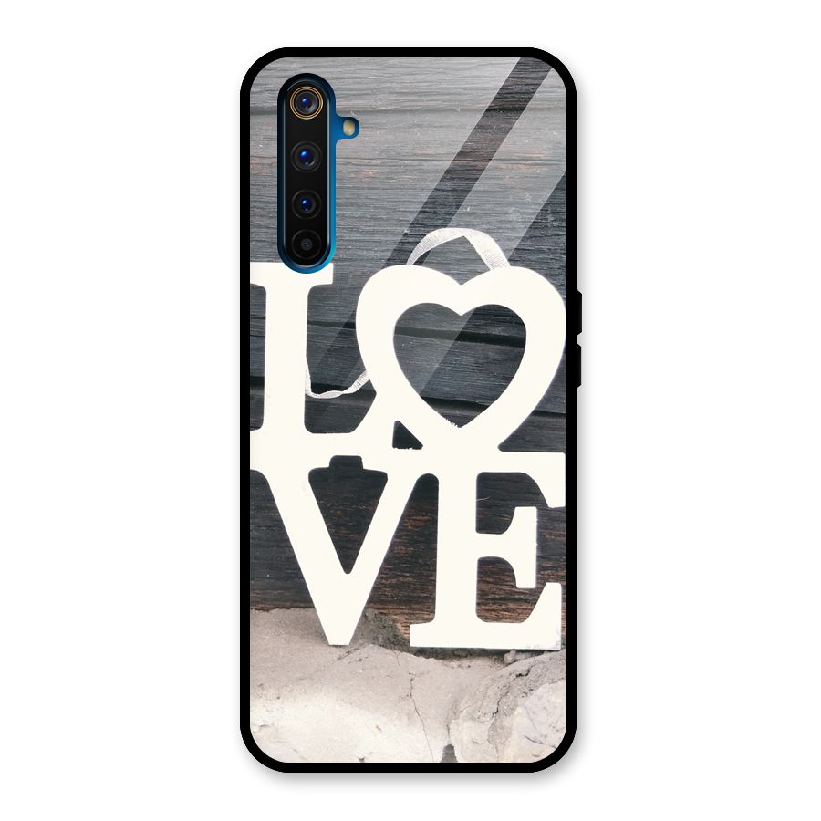Wood Love Lock Glass Back Case for Realme 6 Pro