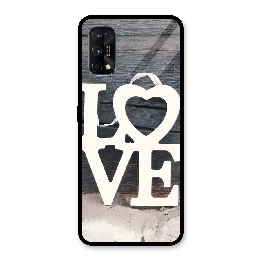Wood Love Lock Glass Back Case for Realme 7 Pro