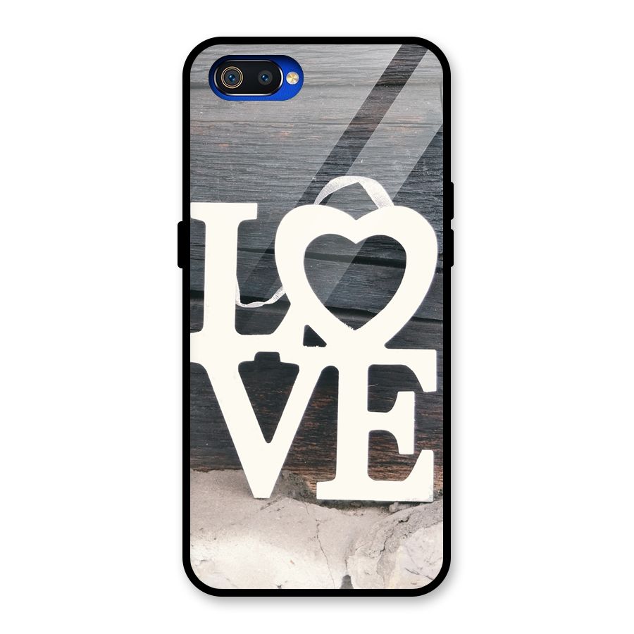 Wood Love Lock Glass Back Case for Realme C2