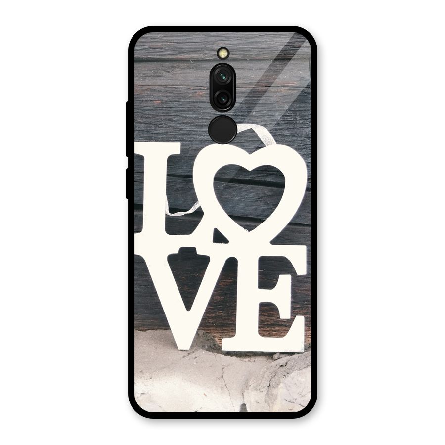 Wood Love Lock Glass Back Case for Redmi 8