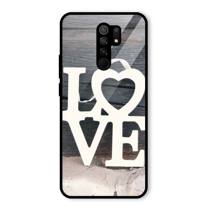 Wood Love Lock Glass Back Case for Redmi 9 Prime