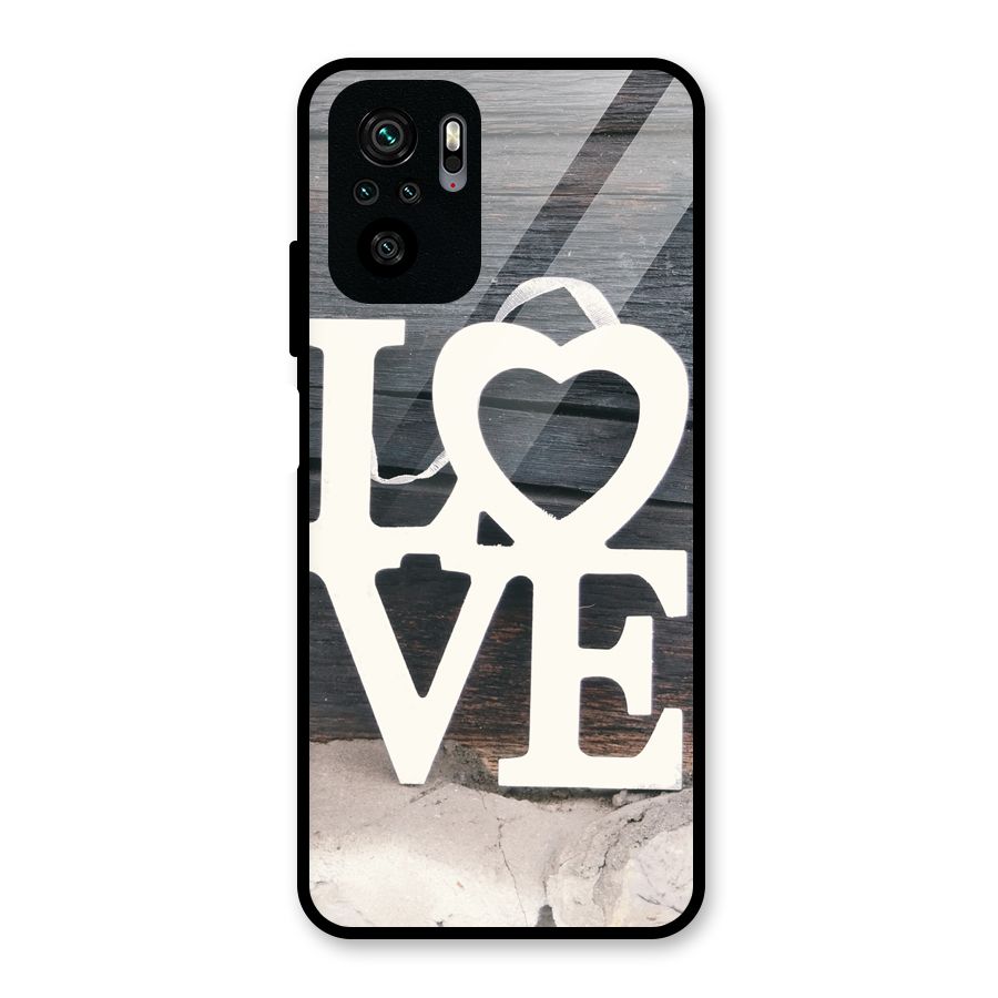 Wood Love Lock Glass Back Case for Redmi Note 10S