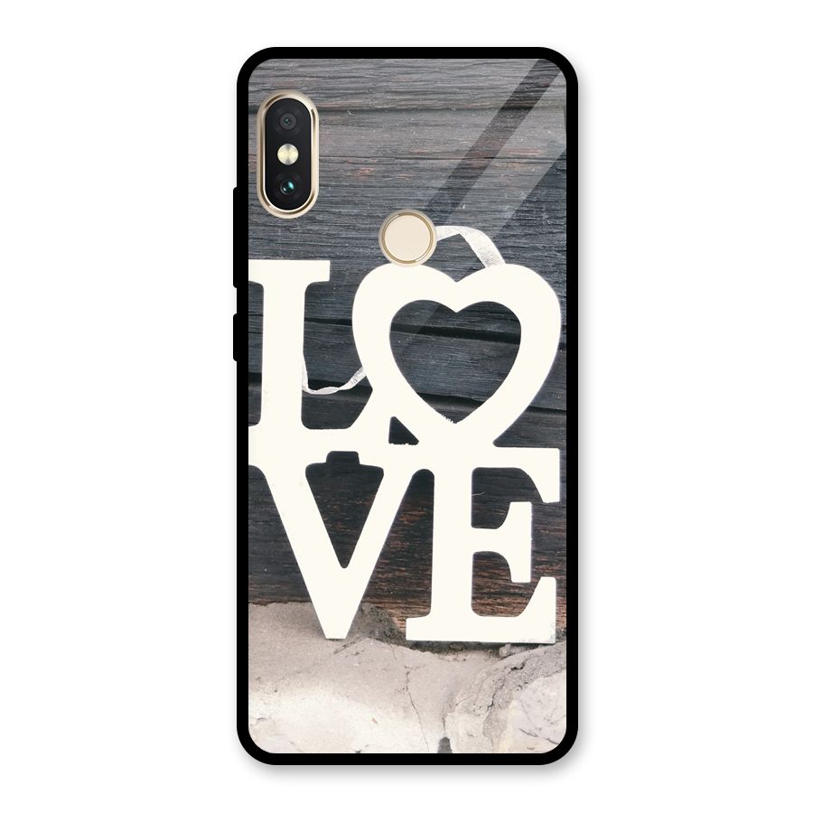 Wood Love Lock Glass Back Case for Redmi Note 5 Pro